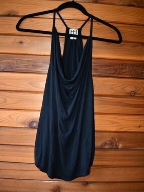 Haute Hippie Black Draped Cowl Neck Camisole